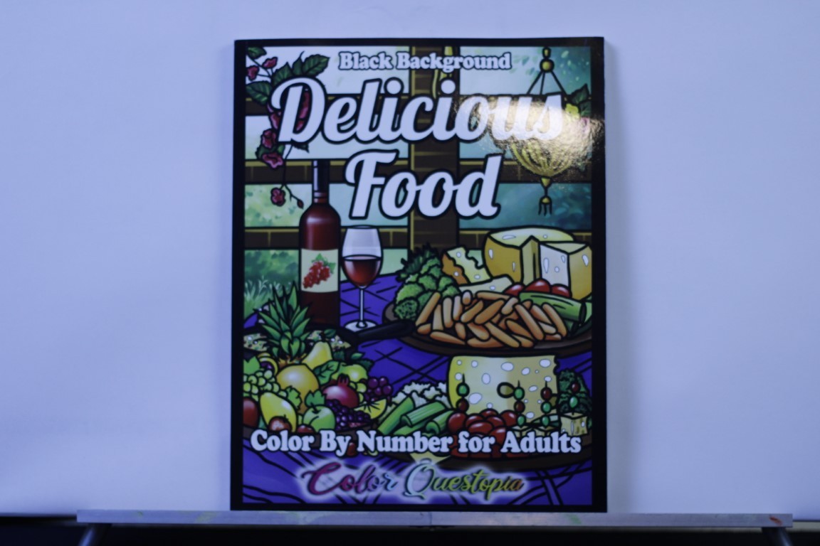 Color by Number for Adults Delicious Food book cover - available on eBay from Wiredwizard
