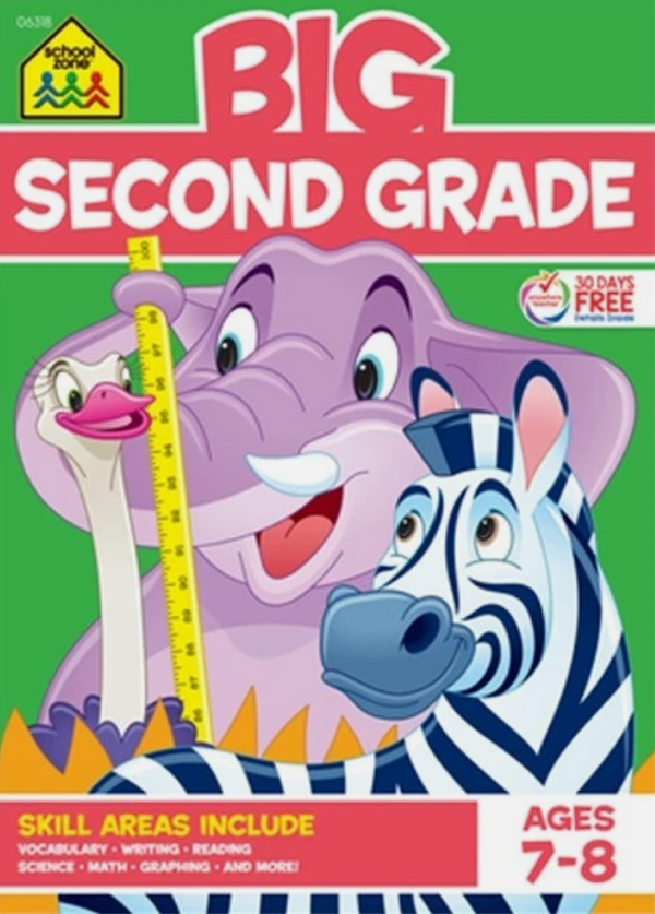 School Zone Big Second Grade Workbook book cover - available on eBay from Wiredwizard